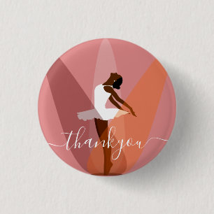 Badge Rond 2,50 Cm Illustration de danseuse de ballet noire moderne