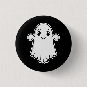 Badge Rond 2,50 Cm Illustration de dessin animé d'un fantôme souriant