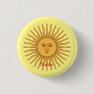 Badge Rond 2,50 Cm Illustration de l'art face soleil Thunder_Cove