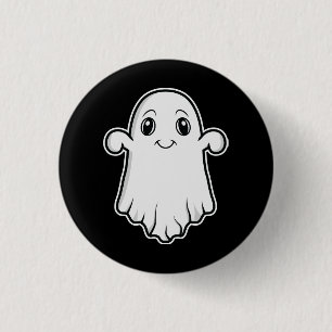 Badge Rond 2,50 Cm Illustration de l'Halloween Ghost mignon et souria