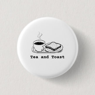 Badge Rond 2,50 Cm Illustration de ligne dessinée à la main de thé et