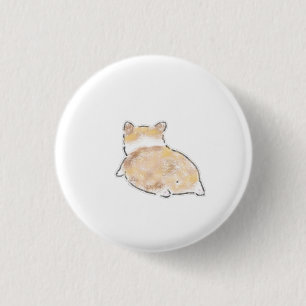 Badge Rond 2,50 Cm Illustration de vue arrière de fesses de Corgi mig