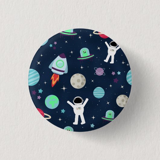 Badge Rond 2,50 Cm Illustration du Motif spatial (Devant)