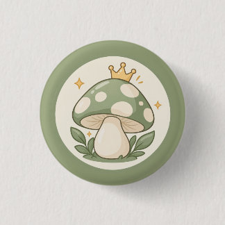 Badge Rond 2,50 Cm Illustration du roi des champignons verts Cottagec