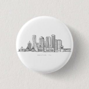 Badge Rond 2,50 Cm Illustration minimaliste de la ligne aérienne de B