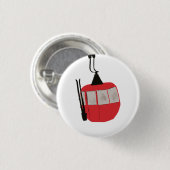 Badge Rond 2,50 Cm Illustration Red Retro Ski Lift (Devant & derrière)