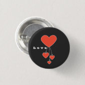Badge Rond 2,50 Cm Illustration simple avec le coeur écarlate "Amour" (Devant & derrière)