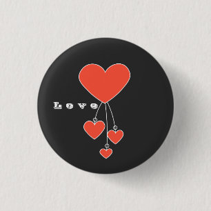 Badge Rond 2,50 Cm Illustration simple avec le coeur écarlate "Amour"