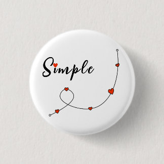 Badge Rond 2,50 Cm Illustration simple avec les coeurs dans un style