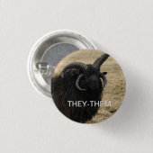 Badge Rond 2,50 Cm "-ils" avec la chèvre sérieuse (Devant & derrière)