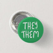 Badge Rond 2,50 Cm ILS/EUX Prononononononononouns Green Handlettering (Devant & derrière)