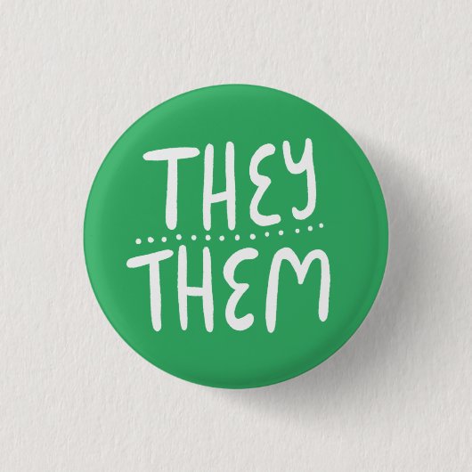 Badge Rond 2,50 Cm ILS/EUX Prononononononononouns Green Handlettering (Devant)