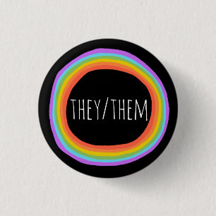 Badge Rond 2,50 Cm ILS/EUX Prononononounes coloré arc-en-ciel Cercle 