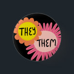 Badge Rond 2,50 Cm ILS / EUX Prononononouns Fleurs Fierté Poignée<br><div class="desc">Décorez votre tenue avec ce bouton d'art cool. Ça fait un grand cadeau ! Vous pouvez le customiser et ajouter du texte. Consultez ma boutique pour plus de couleurs et de motifs ! Faites-moi savoir si vous aimeriez quelque chose de personnalisé aussi.</div>