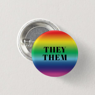 Badge Rond 2,50 Cm Ils, Eux, Prononononouns Lgbtq Pride Rainbow