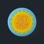 Badge Rond 2,50 Cm ILS / EUX Pronononouns Sunshine Pride Poignée<br><div class="desc">Décorez votre tenue avec ce bouton d'art cool. Ça fait un grand cadeau ! Vous pouvez le customiser et ajouter du texte. Consultez ma boutique pour plus de couleurs et de motifs ! Faites-moi savoir si vous aimeriez quelque chose de personnalisé aussi.</div>