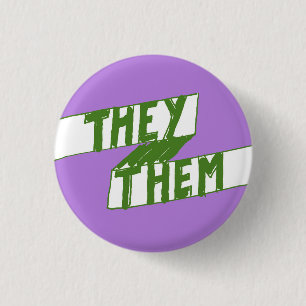 Badge Rond 2,50 Cm Ils sont Pronounouns Button Genderqueer