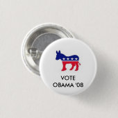 Badge Rond 2,50 Cm images, VOTE                    OBAMA '08 (Devant & derrière)