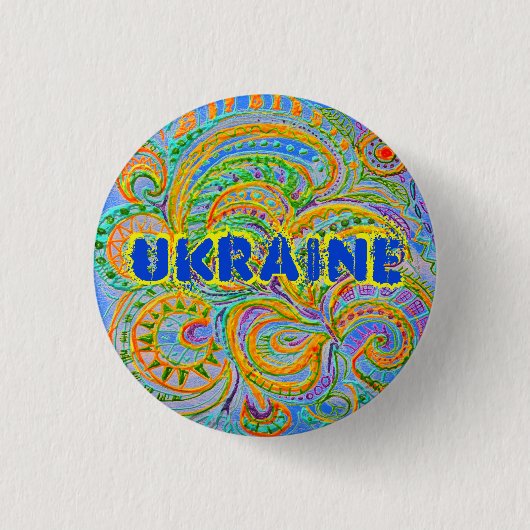 Badge Rond 2,50 Cm Imaginaire d'art populaire Motif Ukraine Porte - c (Devant)