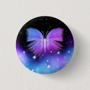 Badge Rond 2,50 Cm Imaginaire spatial Papillon cosmique