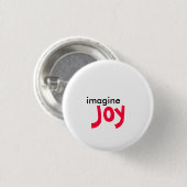 Badge Rond 2,50 Cm imaginez, joie (Devant & derrière)