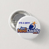Badge Rond 2,50 Cm ImANewDaddy c'est un garçon (Devant & derrière)