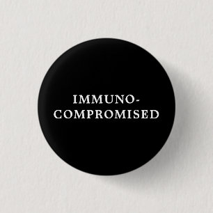 Badge Rond 2,50 Cm Immunocompromis - Noir