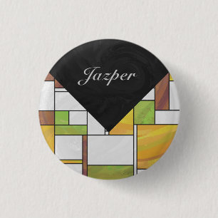 Badge Rond 2,50 Cm Impression Brown jaune vert