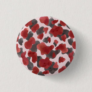 Badge Rond 2,50 Cm Impression d'animaux d'hiver à l'aquarelle rustiqu