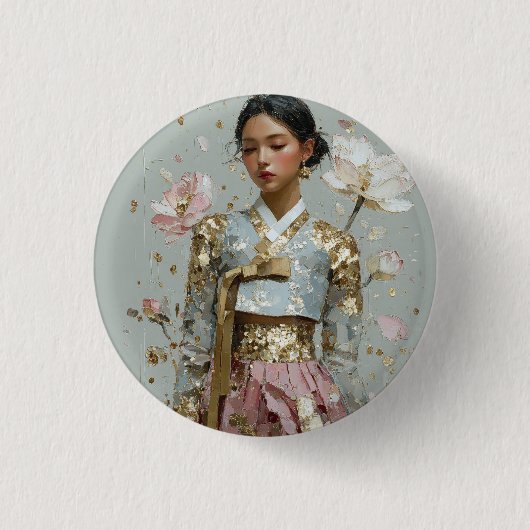 Badge Rond 2,50 Cm Impression d'art Hanbok moderne (Devant)