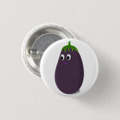 Badge Rond 2,50 Cm Impression d'aubergines mignonnes (Devant & derrière)