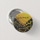 Badge Rond 2,50 Cm Impression Giraffe noir et jaune (Devant & derrière)