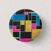 Badge Rond 2,50 Cm Impression noir rose bleu monochrome (Devant)
