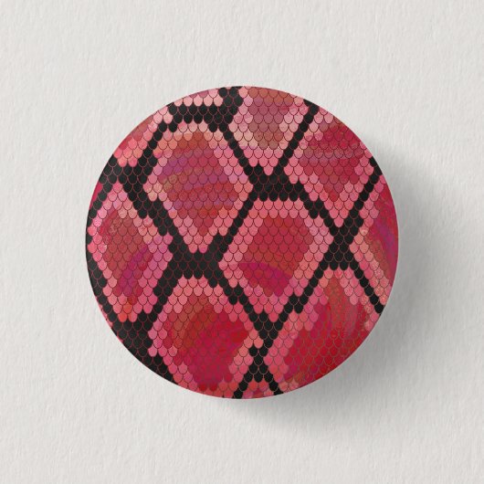 Badge Rond 2,50 Cm Impression serpent noir et rouge (Devant)