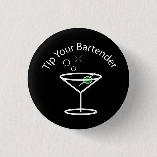 Badge Rond 2,50 Cm Inclinez votre Pin de Martini de barman (Devant)