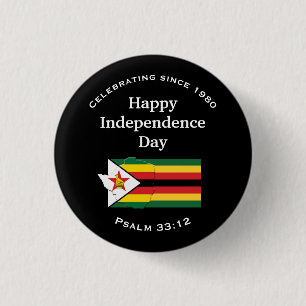 Badge Rond 2,50 Cm INDÉPENDANCE DU ZIMBABWE Patriotique