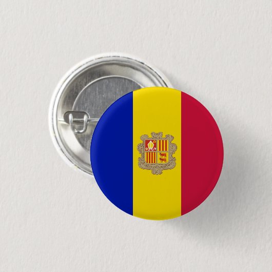 Badge Rond 2,50 Cm Indicateur Andorre (Devant & derrière)