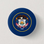 Badge Rond 2,50 Cm Indicateur de l'État de l'Utah (Devant)