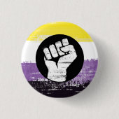 Badge Rond 2,50 Cm Indicateur de manifestation non binaire peinte (Devant)