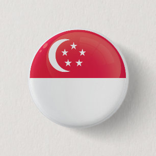 Badge Rond 2,50 Cm Indicateur d'icône ronde de Singapour