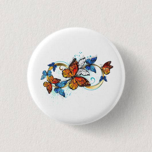 Badge Rond 2,50 Cm Infinité de papillons monarques (Devant)