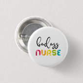 Badge Rond 2,50 Cm Infirmière Badass (Devant & derrière)