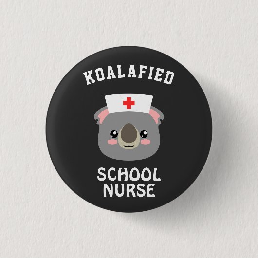 Badge Rond 2,50 Cm Infirmière de l'école Koalafied (Devant)