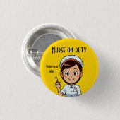 Badge Rond 2,50 Cm Infirmière En Service Conception Petit Bouton Rond (Devant & derrière)