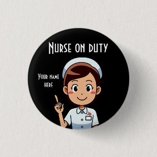Badge Rond 2,50 Cm Infirmière En Service Conception Petit Bouton Rond