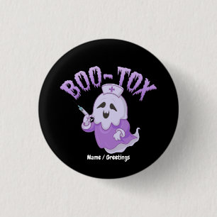 Badge Rond 2,50 Cm Infirmière fantôme Boo-Tox drôle Halloween humour 
