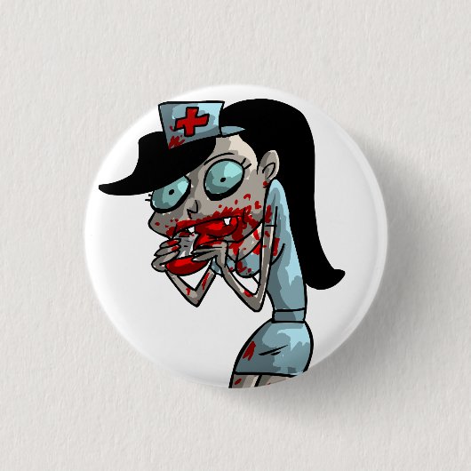 Badge Rond 2,50 Cm Infirmière vampire (Devant)