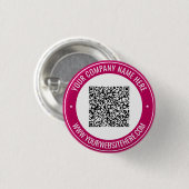 Badge Rond 2,50 Cm Info d'analyse de code QR et Bouton Texte personna (Devant & derrière)