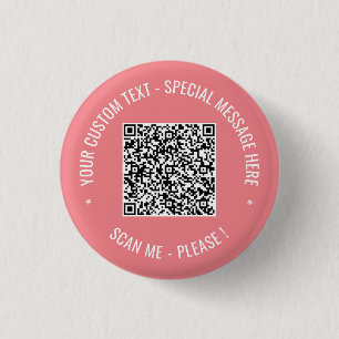 Badge Rond 2,50 Cm Info d'analyse de code QR personnalisé et cadeau d