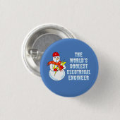 Badge Rond 2,50 Cm Ingénieur électrique le plus froid (Devant & derrière)